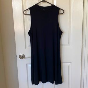 Tiana B-Black High Neck Sleeveless Flare Dress- PL